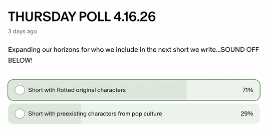 MONDAY POLL RESULTS + NEXT CHARACTER RAFFLE!!! 4.20.26