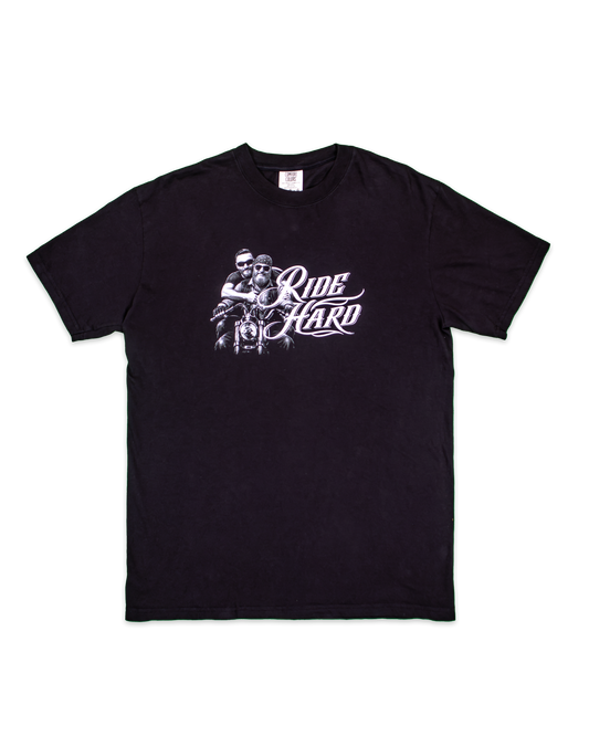 Bikers Ride Hard T-Shirt - Black