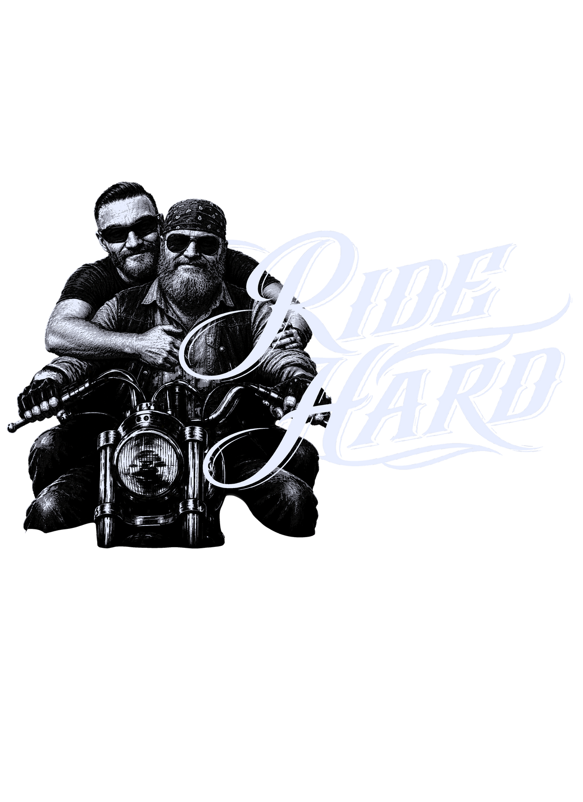 Bikers Ride Hard T-Shirt - Black